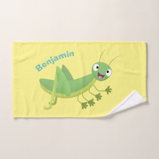 Steekgroene dolle cartoon bad handdoek (Handdoek)
