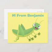 Steekgroene dolle cartoon briefkaart (Voorkant / Achterkant)