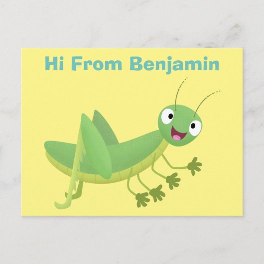 Steekgroene dolle cartoon briefkaart (Voorkant)