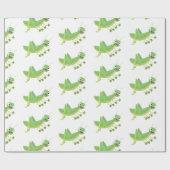 Steekgroene dolle cartoon cadeaupapier (Vlak)