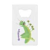 Steekgroene dolle cartoon creditkaart flessenopener (Voorkant)