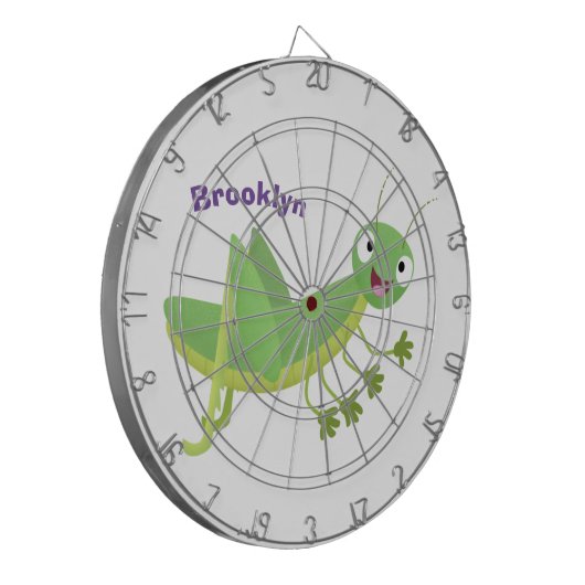 Steekgroene dolle cartoon dartbord (Voorkant Links)