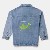 Steekgroene dolle cartoon denim jacket (Achterkant)