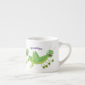 Steekgroene dolle cartoon espresso kop (Rechts)