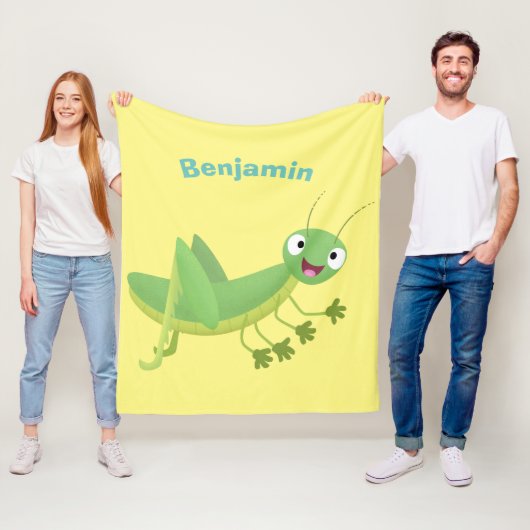 Steekgroene dolle cartoon fleece deken (In situ)