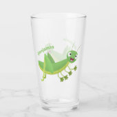Steekgroene dolle cartoon glas (Achterkant)