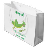 Steekgroene dolle cartoon groot cadeauzakje (Achterkant Gekanteld)