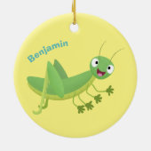 Steekgroene dolle cartoon keramisch ornament (Achterkant)