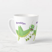 Steekgroene dolle cartoon latte mok (Linkerhoek)