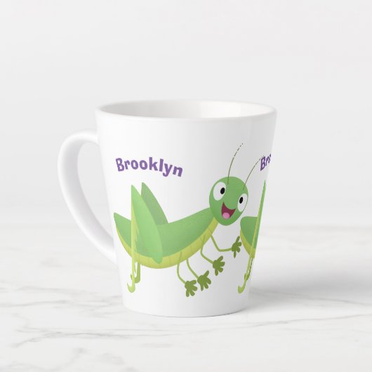 Steekgroene dolle cartoon latte mok (Linkerhoek)