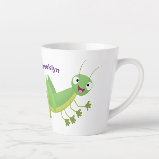 Steekgroene dolle cartoon latte mok (Rechts)