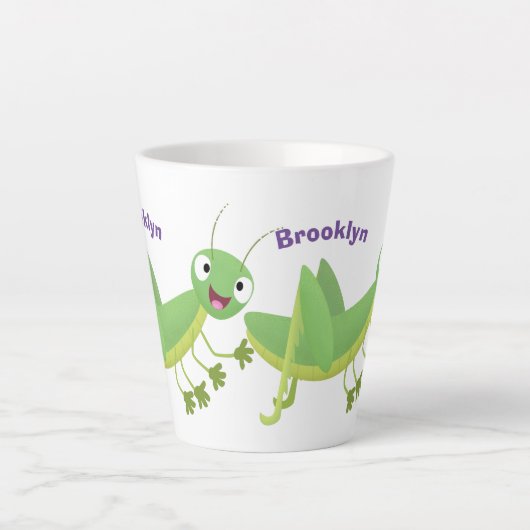 Steekgroene dolle cartoon latte mok (Voorkant)