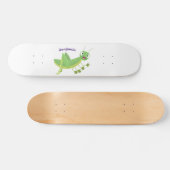 Steekgroene dolle cartoon persoonlijk skateboard (Horizontaal)