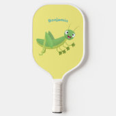 Steekgroene dolle cartoon pickleball paddle (Achterkant)