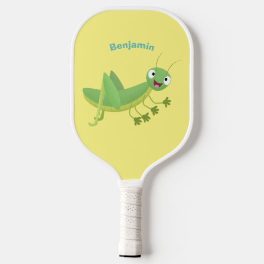 Steekgroene dolle cartoon pickleball paddle (Achterkant)