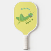 Steekgroene dolle cartoon pickleball paddle (Voorkant)