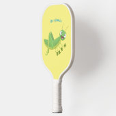 Steekgroene dolle cartoon pickleball paddle (Links)