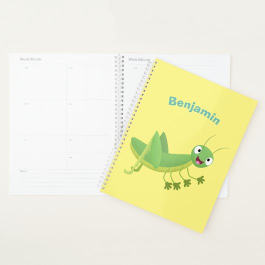 Steekgroene dolle cartoon planner (Display)