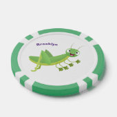 Steekgroene dolle cartoon poker chips (Enkel)