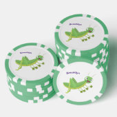 Steekgroene dolle cartoon poker chips (Opstapeling)