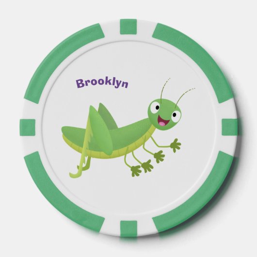 Steekgroene dolle cartoon poker chips (Voorkant)