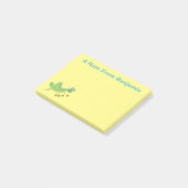 Steekgroene dolle cartoon post-it® notes (Schuin)