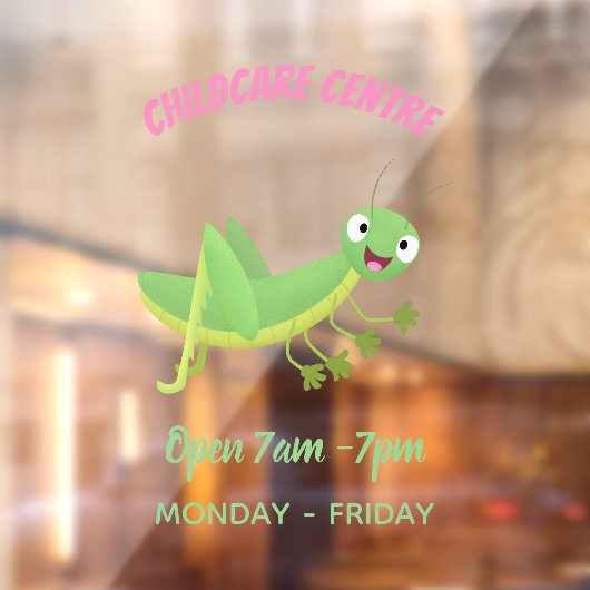 Steekgroene dolle cartoon raamsticker (Vel 2)