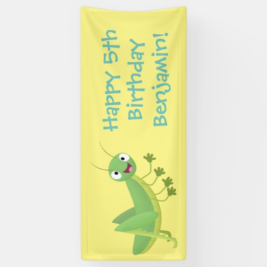 Steekgroene dolle cartoon spandoek (Verticaal)