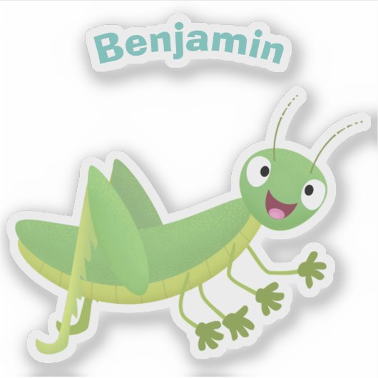 Steekgroene dolle cartoon sticker (Voorkant)