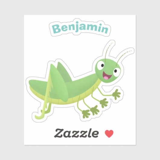 Steekgroene dolle cartoon sticker (Vel)