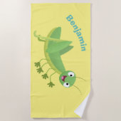 Steekgroene dolle cartoon strandlaken (Voorkant)