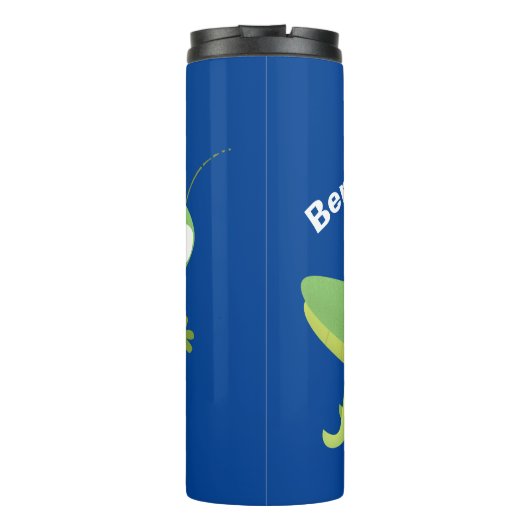 Steekgroene dolle cartoon thermosbeker (Achterkant)