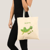 Steekgroene dolle cartoon tote bag (Voorkant (product))