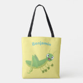 Steekgroene dolle cartoon tote bag (Achterkant)