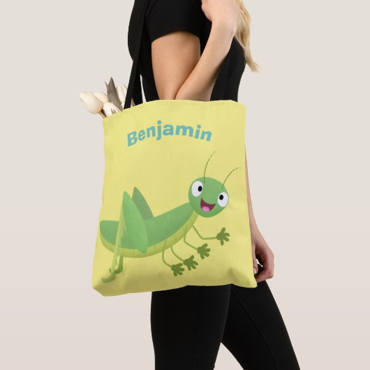 Steekgroene dolle cartoon tote bag (Dichtbij)
