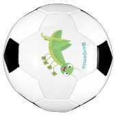 Steekgroene dolle cartoon voetbal (Gedraaid)