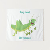 Steekgroene dolle cartoon wandkleed (Voorkant (horizontaal))