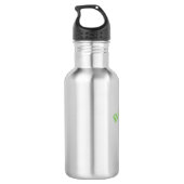 Steekgroene dolle cartoon waterfles (Achterkant)