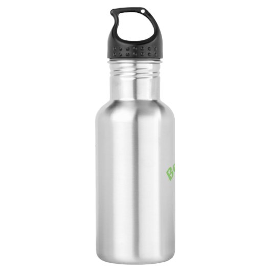 Steekgroene dolle cartoon waterfles  (Achterkant)