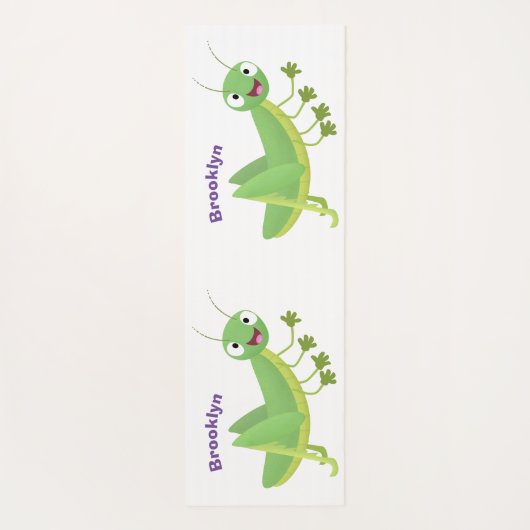 Steekgroene dolle cartoon yogamat (Achterkant)