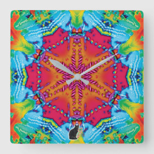 Steekjes Kaleidoscoop Vierkante Klok