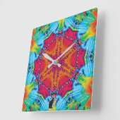 Steekjes Kaleidoscoop Vierkante Klok (Hoek)