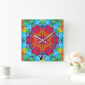 Steekjes Kaleidoscoop Vierkante Klok (Huis)