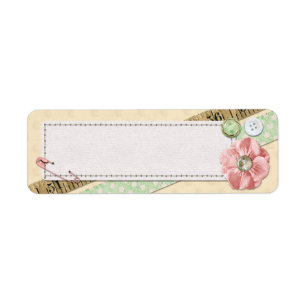 Steekjes, Knopen & Lint Shabby Chic Roze Etiket