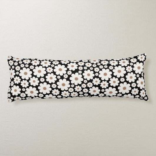 Steekjes witte maisy bloemen in het midden lichaamskussen (Achterkant)