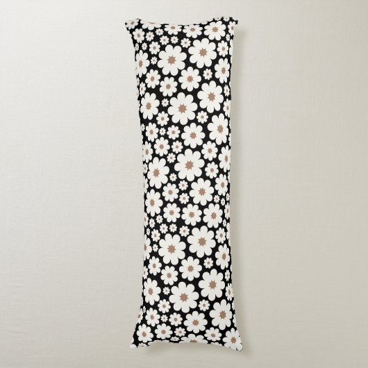 Steekjes witte maisy bloemen in het midden lichaamskussen (Voorkant Verticaal)