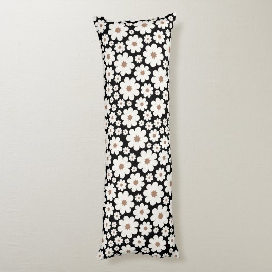 Steekjes witte maisy bloemen in het midden lichaamskussen (Achterkant (Verticaal))