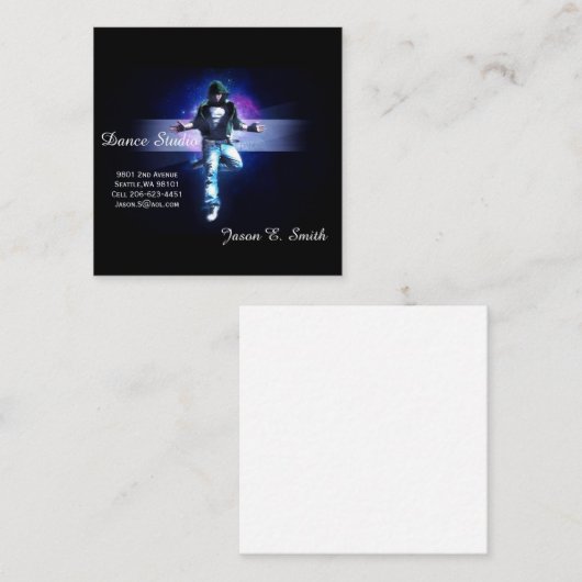 Steekproef bedrijfs het Roepen Kaart-Dance Studio Contactkaartje (Voorkant / Achterkant)