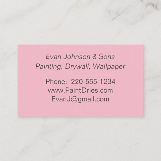 Steekproef Bright roze verf Visitekaartje (Achterkant)