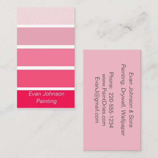 Steekproef Bright roze verf Visitekaartje (Voorkant / Achterkant)